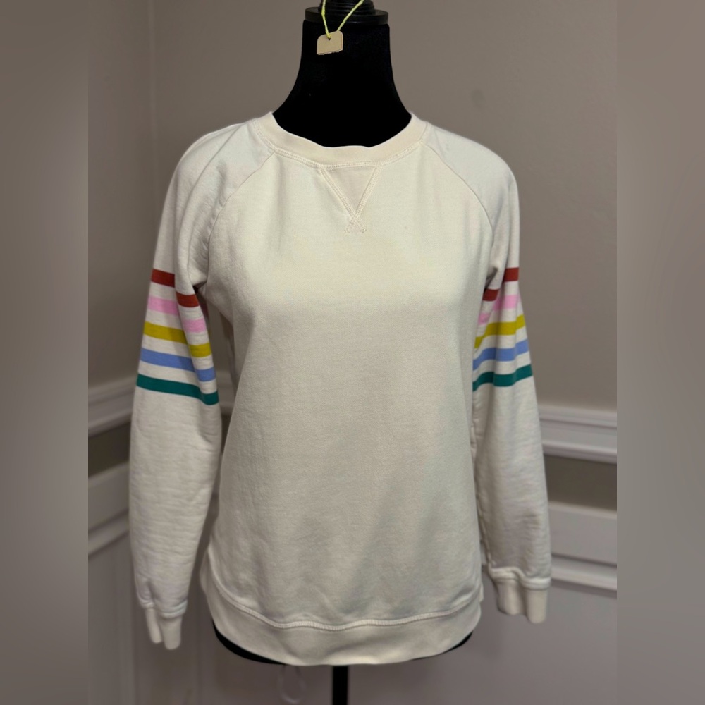 Boden Rainbow Stripe Sleeve Sweatshirt Size XS